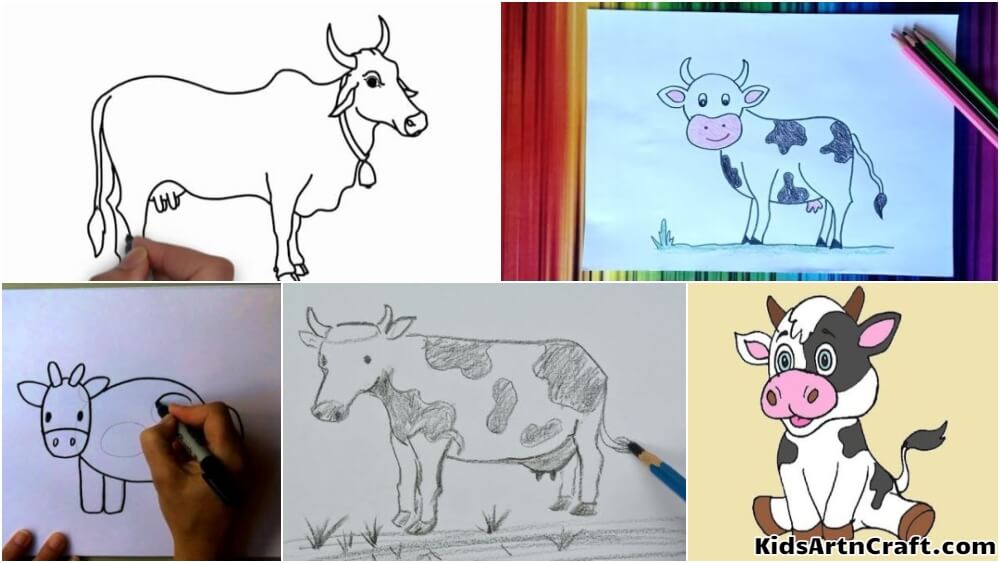 How to Draw a Cow  Easy Cute Cartoon Style