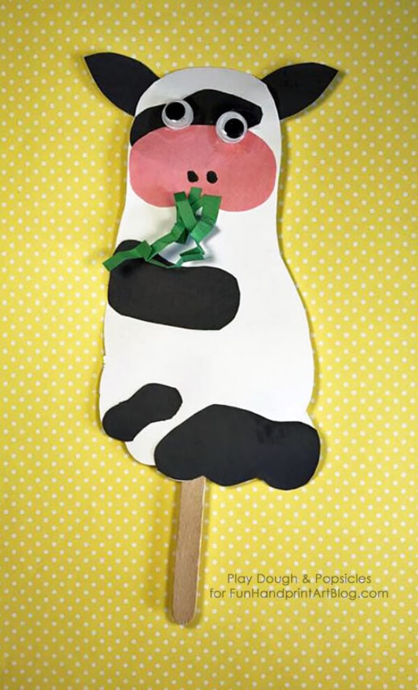 Cow Crafts & Activities for Kids Cow Puppet Craft With Footprint