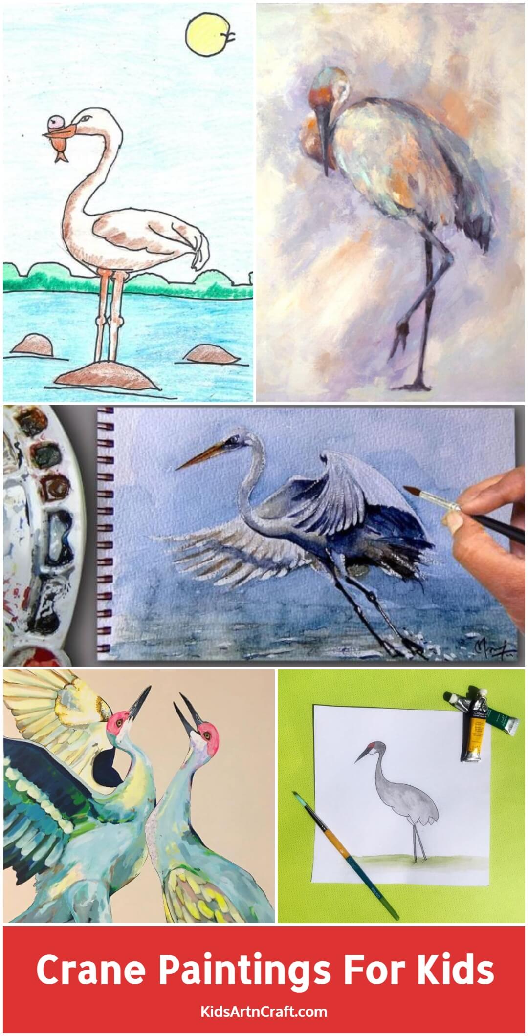 Crane Paintings For Kids