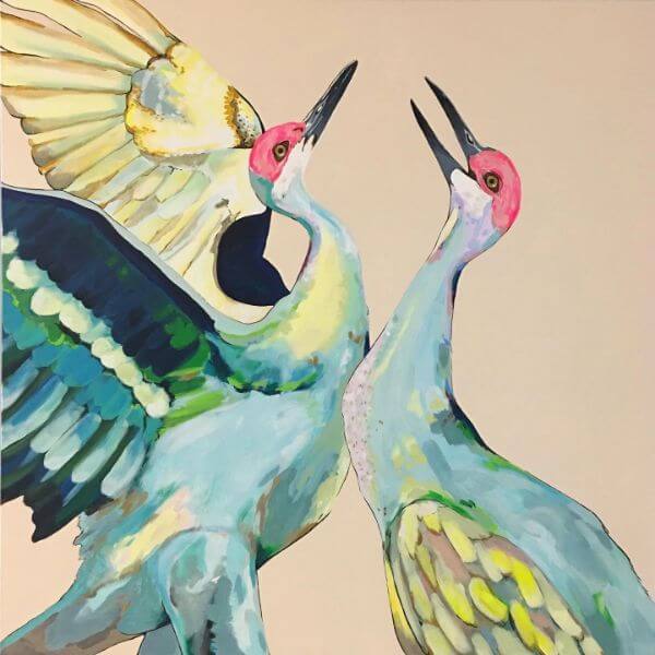 Cranes Bird Wall Art Painting
