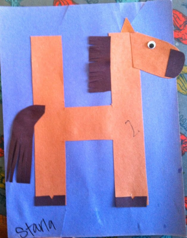 Creative Alphabet Craft For Kids-H For Horse