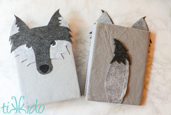 Creative Felt Covered Wolf Notebook Craft For Adults
