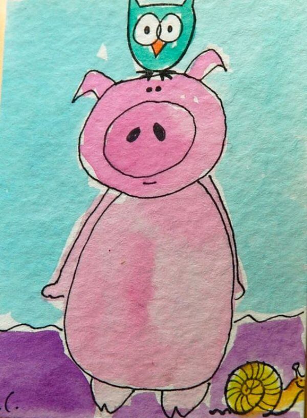 Creative Pig Painting For Kids