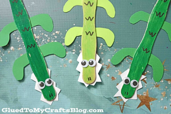 Popsicle Stick Crocodile Craft For Kids