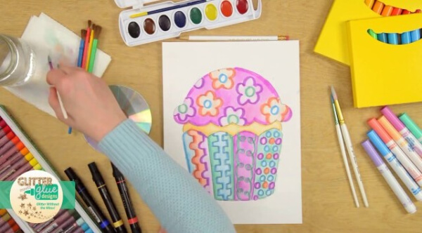 Cupcake Marker Painting For Kids