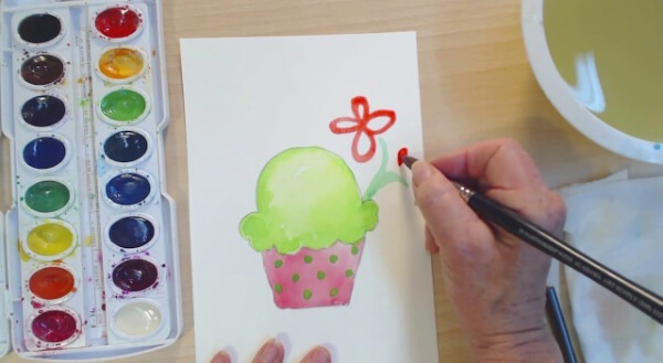 Cupcake Watercolor Painting Cupcake Paintings For Kids