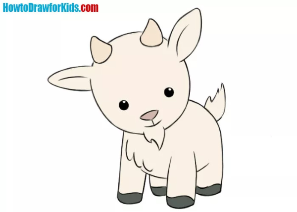 Cute Baby Goat Painting For Kids