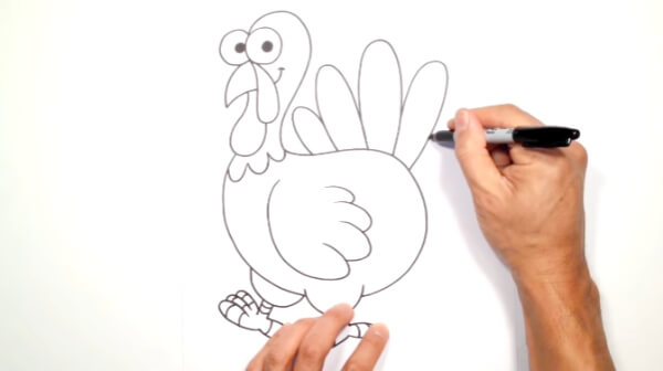  Cartoon Turkey Drawing For Kids