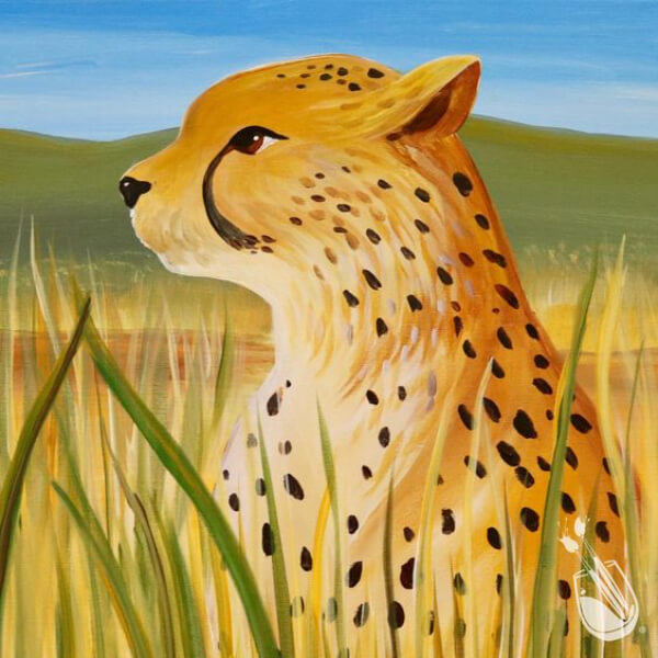 Cute Cheetah Canvas Painting Art