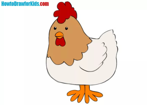 Chicken Drawing & Sketches For Kids How To Draw A Cute Chicken