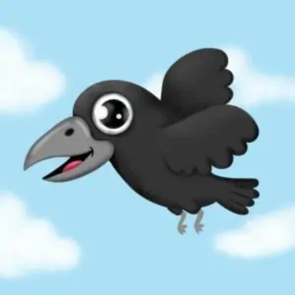 Cute Crow Flying Drawing & Sketch Tutorial For Kids