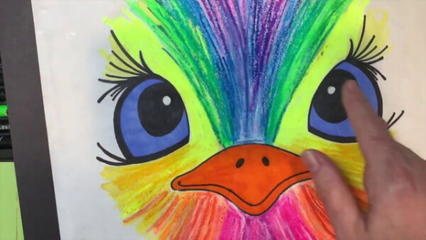 Cute Emu Face Drawing For Kids