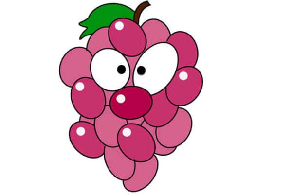 Cute Grapes Cartoon Drawing Tutorial