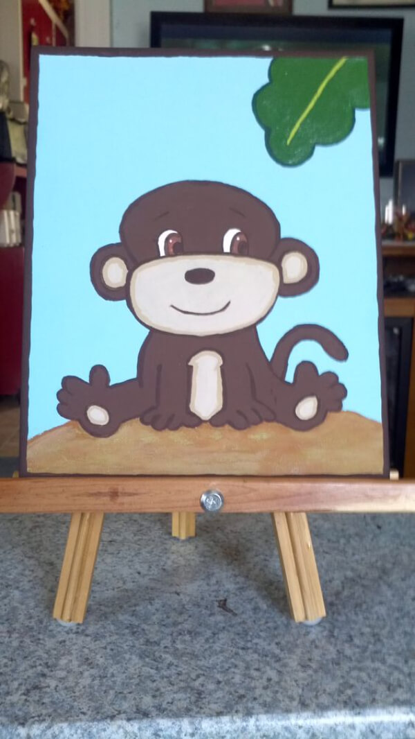 Monkey Paintings For Kids Cute Monkey Sitting Painting