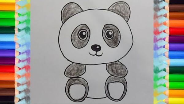 Cute Panda Animal Drawing For Kids