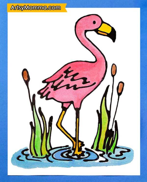 Cute Pink Flamingo Craft Art Project