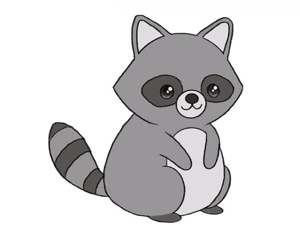 Cute Raccoon Drawing With Easy Steps