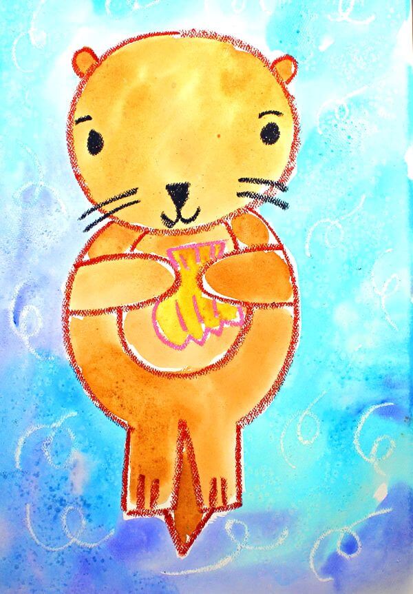 Cute Sea Otter Watercolor Painting Project For Kids