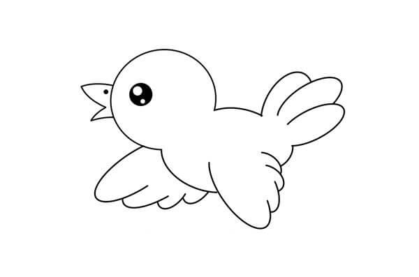 Cute Small Bird Drawing For Kids