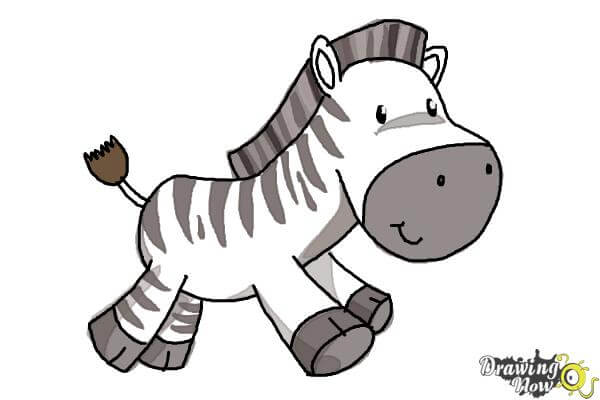 Cute Zebra Drawing For Kids