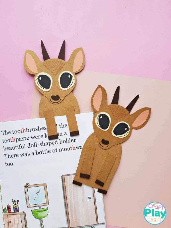 DIY Antelope Bookmark Craft & Activities For Kids