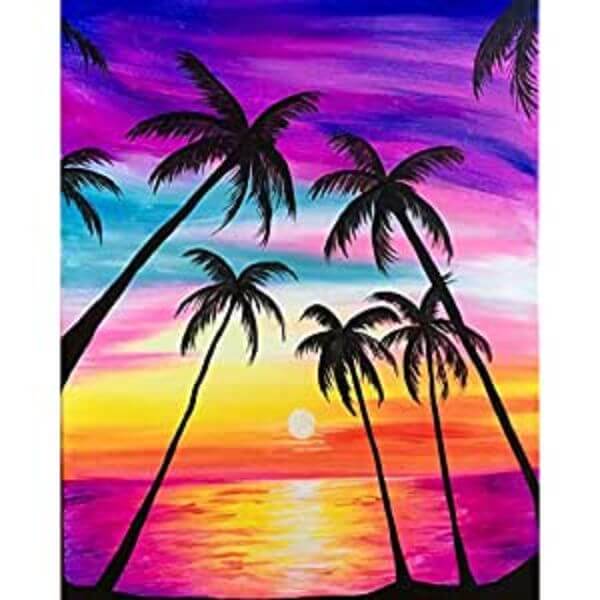  DIY Coconut Tree Oil Painting Ideas For Kids