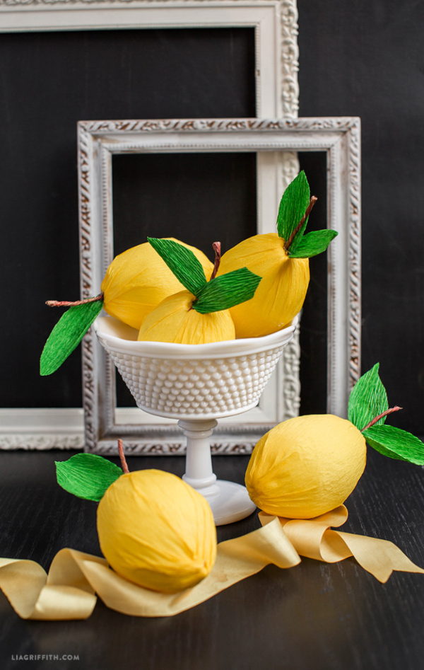 DIY Crepe Paper Lemons Craft Idea Lemon Crafts & Activities for Kids