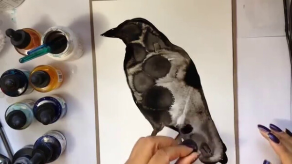 DIY Easy Crow Painting Tutorial On Youtube