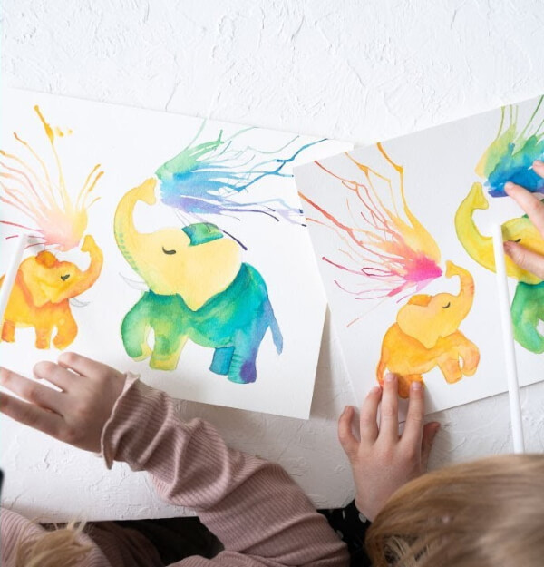 DIY Elephant Painting Art Lesson For Kids