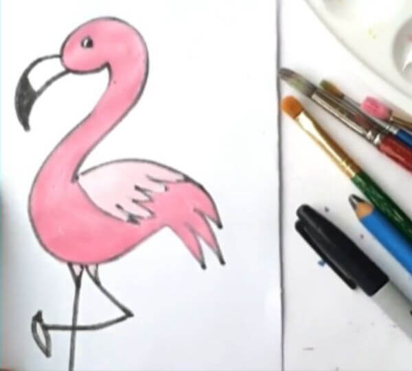 DIY Flamingo Drawing Tutorial & Sketches For Kids
