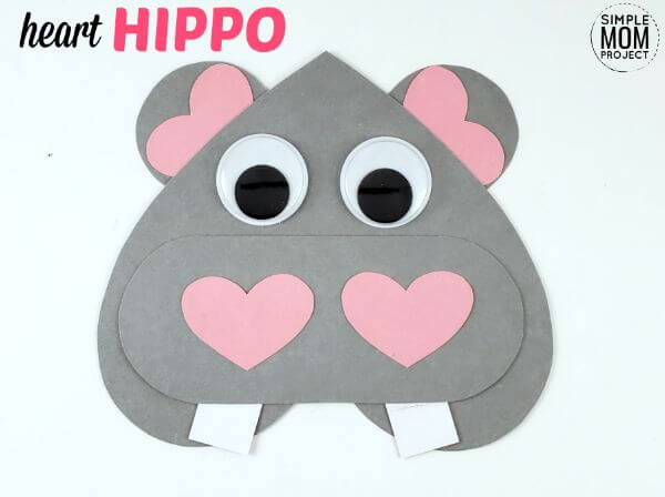 DIY Heart Hippo Craft Ideas For Kids