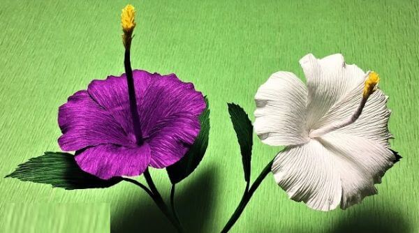 DIY Origami Hibiscus Crepe Paper Flower Tutorials