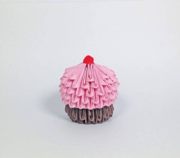 DIY Origami Cupcake Craft Idea For Kids