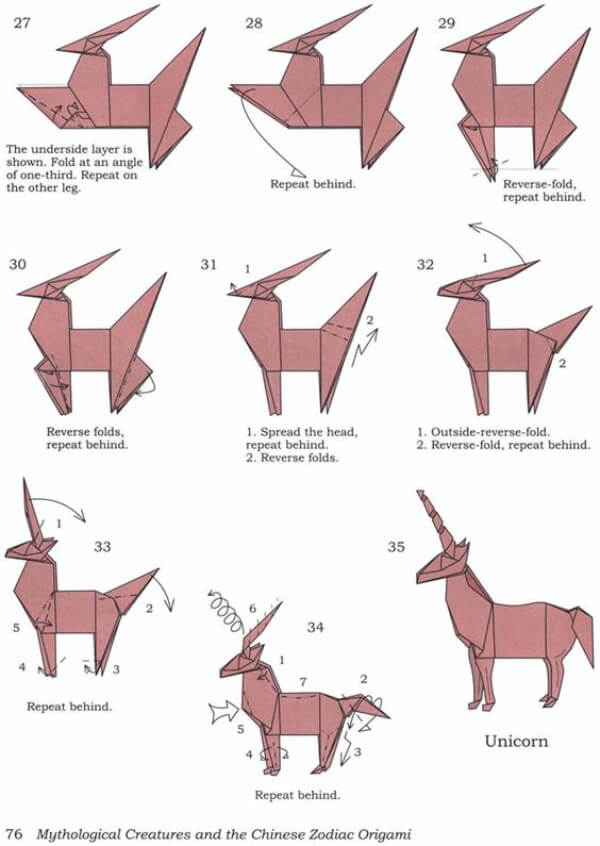 DIY Unicorn Paper Craft Step by Step Tutorial How To Make An Origami Unicorn With Kids