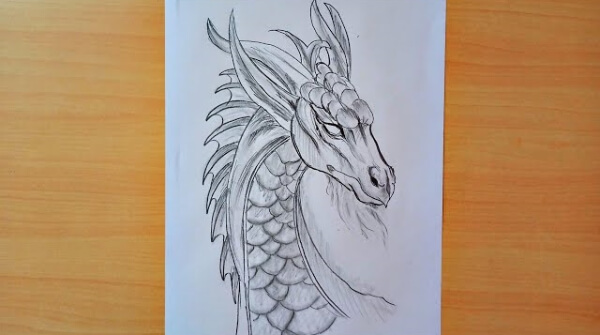 Dragon Drawing & Sketches For Kids Dragon Pencil Sketch Step By Step