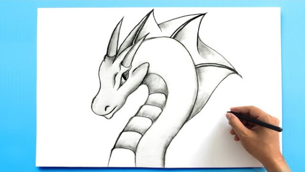 Dragon Drawing & Sketches For Kids Dragon Pencil Sketch Tutorial Step By Step