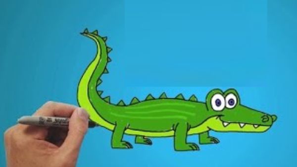 Easy Alligator Drawing & Sketch For Preschooler