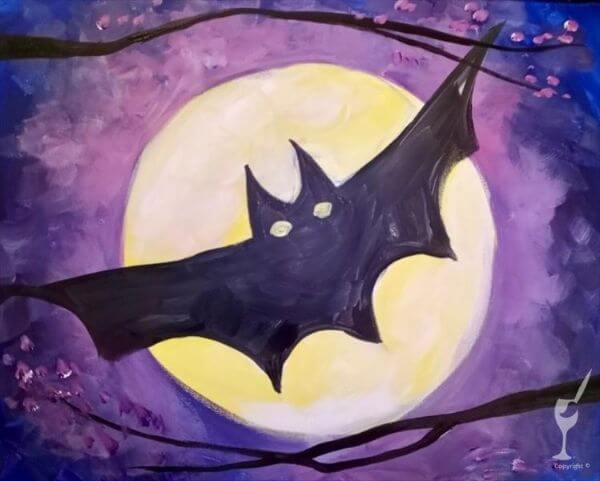 Easy Bat Painting For Preschoolers