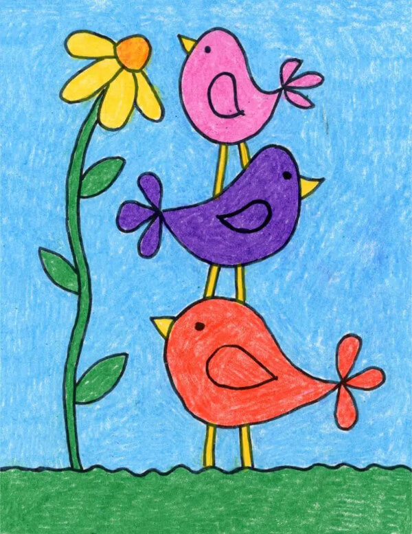 Bird Drawings & Sketches For Kids Easy Birds Drawing For Kids