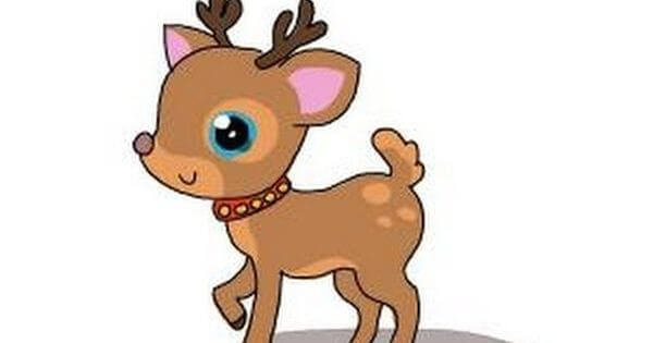 Easy Cartoon Deer Drawing & Sketch Instruction For Kids