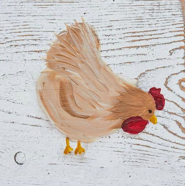 Chicken Paintings For Kids Easy Chicken Painting Tutorial