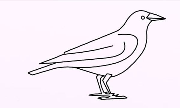 Easy Crow Drawing & Sketch For Kids