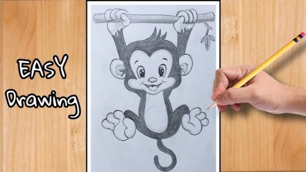 Easy & Cute Monkey Drawing Tutorial Step By Step Sketches For Kids