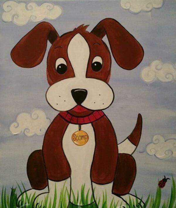 Easy Dog Painting Ideas For Kids