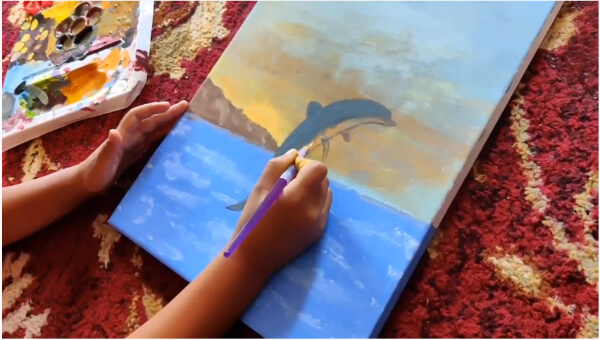 Easy Dolphin Painting For Kids