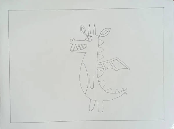 Easy Dragon Drawing For Kids