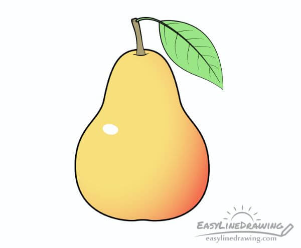 Easy Drawing And Sketches A Pear For Kids
