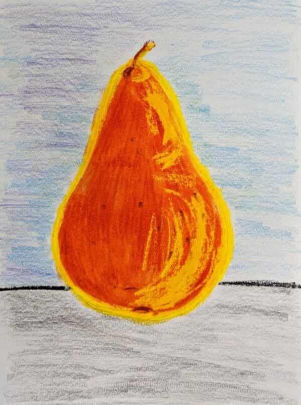 Easy Drawing & Painting With Oil Pastel Pear Paintings for Kids