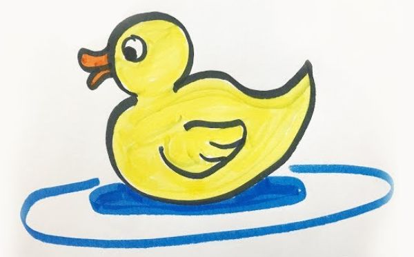 Easy Duck Drawing & Sketch For Kids
