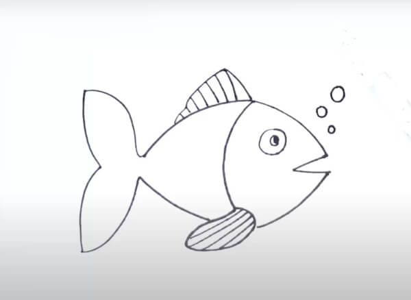 Easy Fish Drawing For Kids